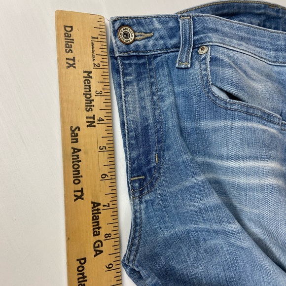 Vervet Blue Size 26 High Rise Straight Crop Raw Hem Stretch Jeans - Picture 4 of 11